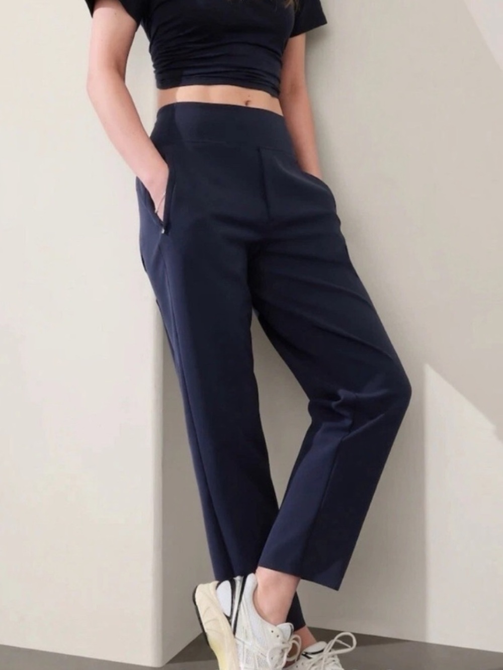 Athleta Endless Pant Navy Blue High Rise Athleisure Casual Women’s Size 14
